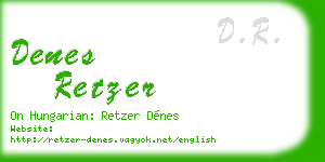 denes retzer business card